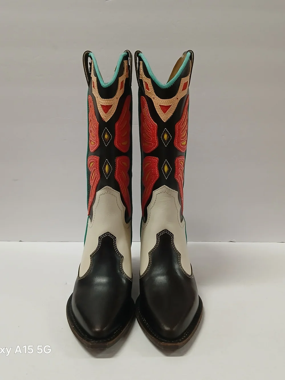 Steve Madden Arroyo Western Cowboy Boots Coral Multi Colorway Womens Size 6M New